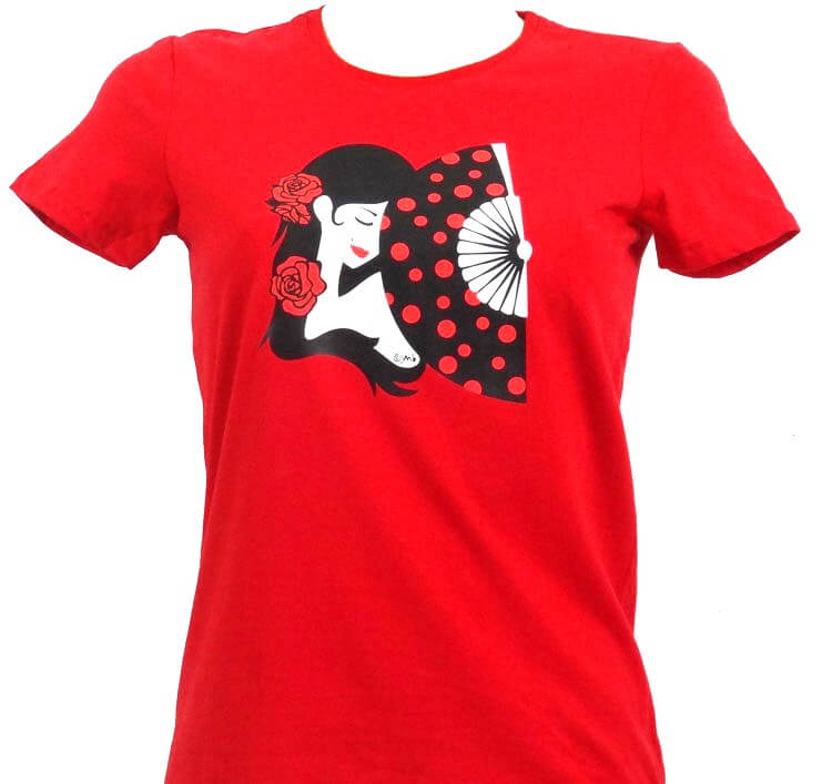 TEE-SHIRT FEMME GITANE 2 EN BLANC OU ROUGE – Image 2