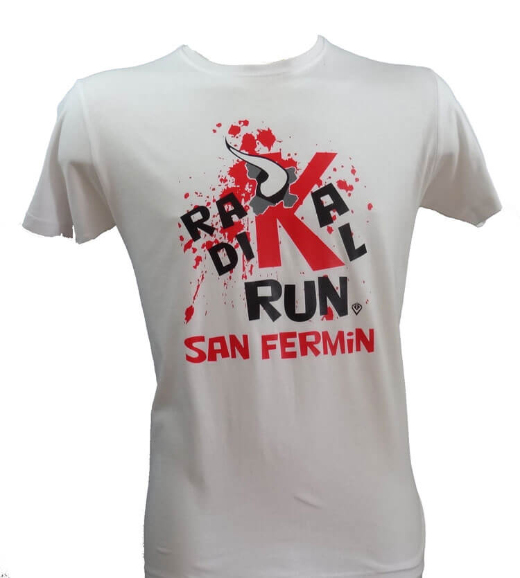 TEE-SHIRT HOMME RUNING BULL EN BLANC
