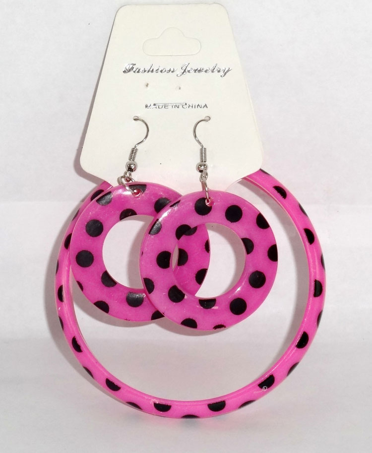 ENSEMBLE FILLETTE BRACELET ET BOUCLRE D'OREILLE BICOLOR A POIS – Image 3
