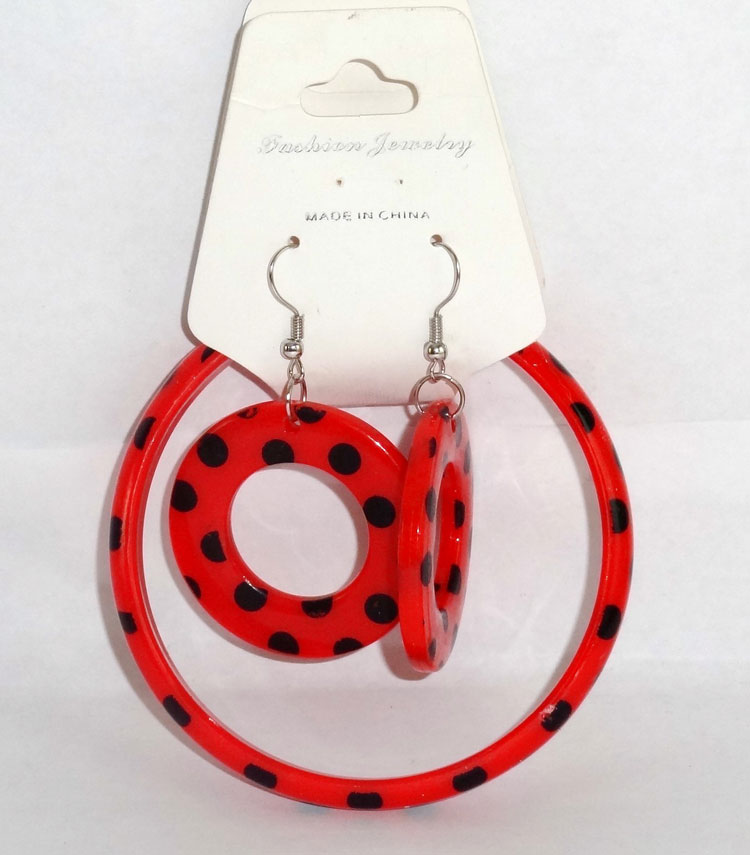 ENSEMBLE FILLETTE BRACELET ET BOUCLRE D'OREILLE BICOLOR A POIS – Image 2