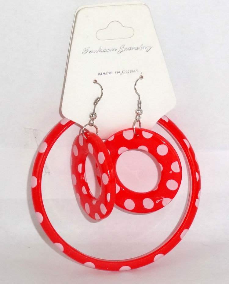 ENSEMBLE FILLETTE BRACELET ET BOUCLRE D'OREILLE BICOLOR A POIS