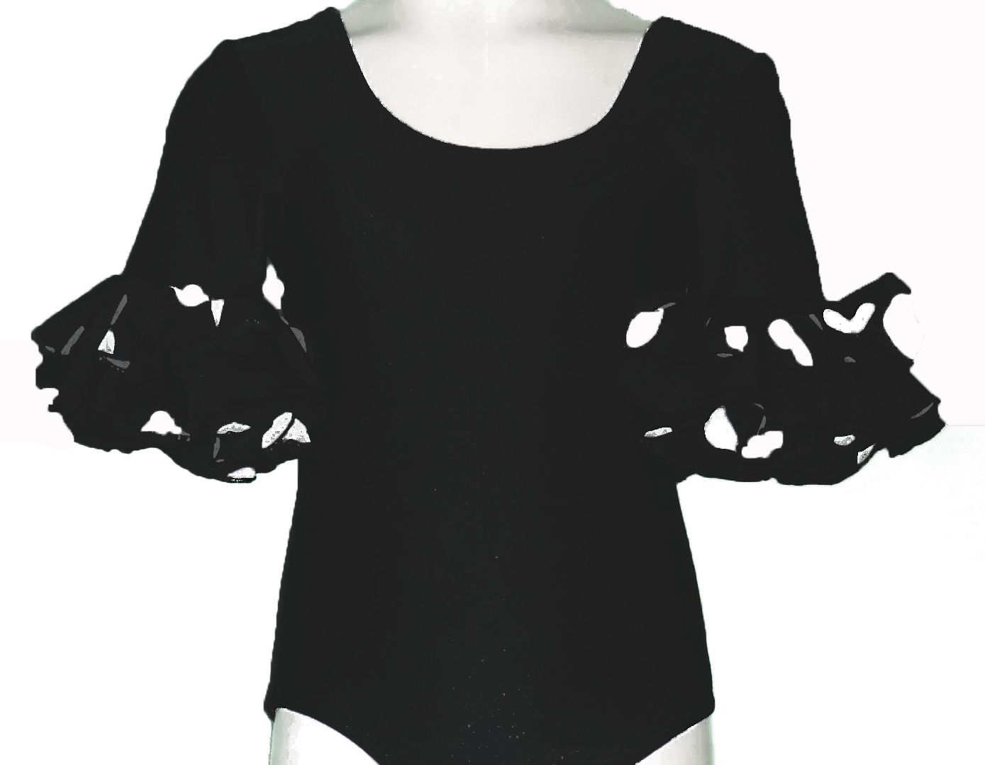 BODY FILLETTE NOIR AVEC GROS POIS BLANC – Image 2