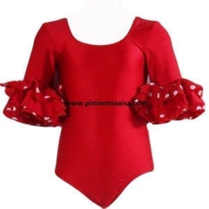 BODY FEMME ROUGE AVEC POIS BLANC