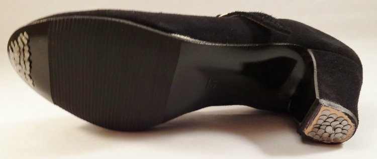 CHAUSSURES FLAMENCO OU SEVILLANE , DAIM AVEC BRIDE, CLOUTEES – Image 5