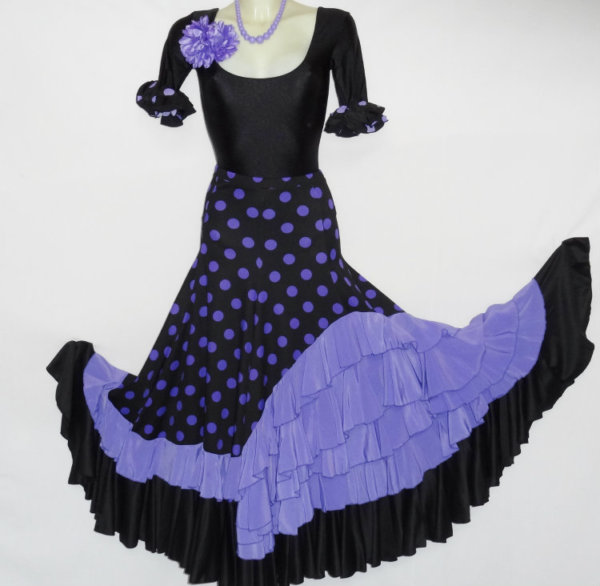 BODY FEMME MANCHE COURTE NOIR AVEC POIS LILAS
