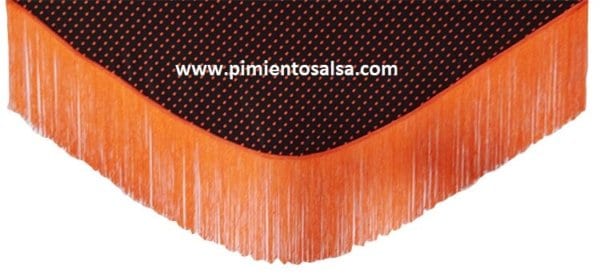 MANTON ; CHALE ; TRIANGLE ,NOIR A PETIT  POIS ORANGE ROND