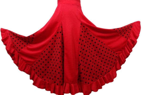 Jupe Longue Trompette Oasis – Rouge Taille M, Motif Géométrique, Parfait Pour Sortir