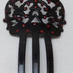 PEINETA NOIRE A POIS ROUGE