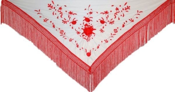 MANTON,CHALES ,TRIANGLE BLANC BRODE ROUGE