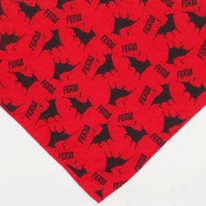 FOULARD SERIGRAPHIE ROUGE FULL PRINT NOIR