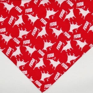 FOULARD SERIGRAPHIE ROUGE FULL PRINT BLANC