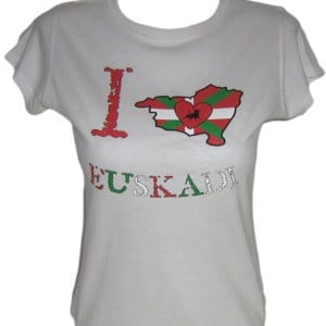 TEE SHIRT FEMME J LOVE EUSKADI BLANC
