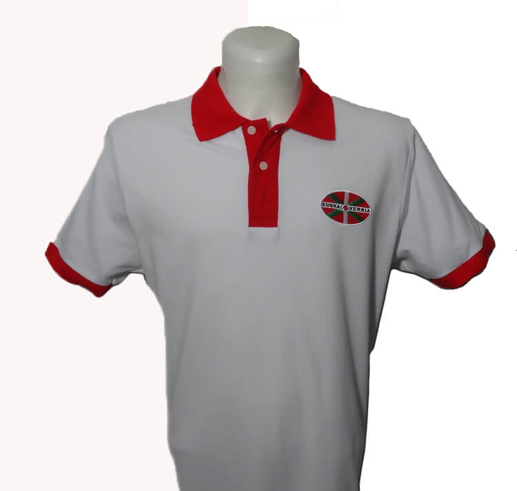 POLO HOMME BICOLOR BLANC ET ROUGE