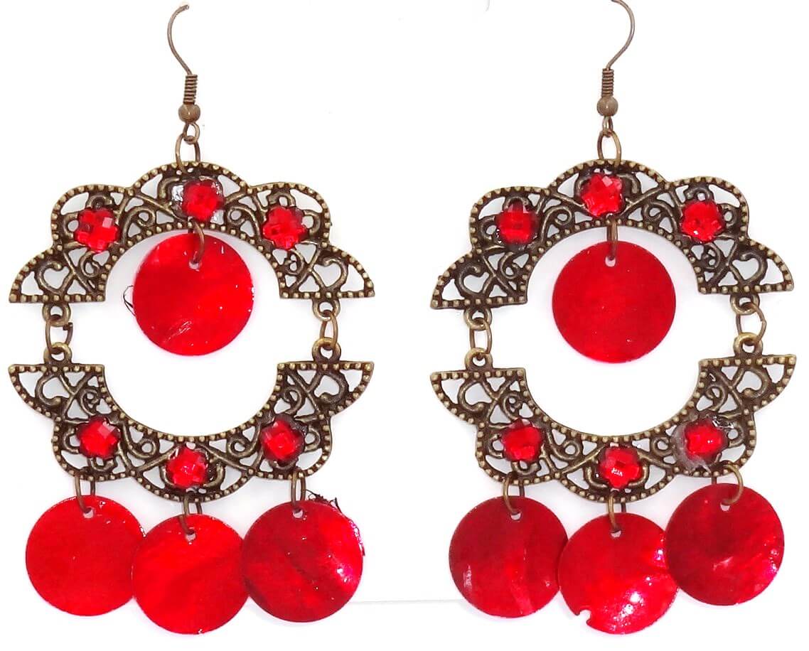 Clip De Déclaration De Mode Vintage Pour Femmes Sur La Boucle D'oreille Rouge Vert Marron Noir Couleur Longue En Bois Cadeau De Fête De Mariage