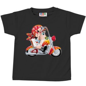T-shirt bébé biker Noir